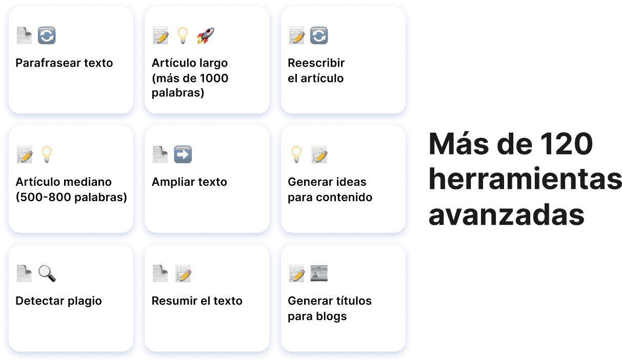 Más de 120 herramientas avanzadas